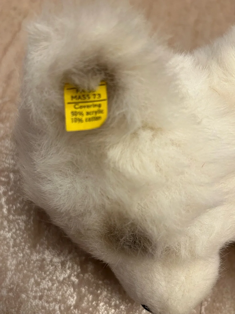 Vintage Steiff Cozy Issy Polar Bear Plush Tag Earred Button 0437/23 7 1/2”